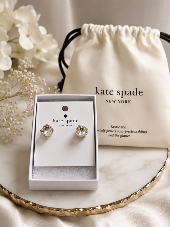 kate spade Jewelry - ✨️Kate Spade New York Crystal Stud Earrings – Gold Tone | NWT with Dust Bag